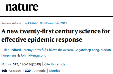 Nature publishes article by key GloPID-R participants calling for new approach to future epidemic preparedness and response